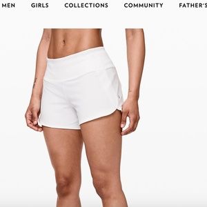 Size 6 White Lululemon Run Times Short II 4"